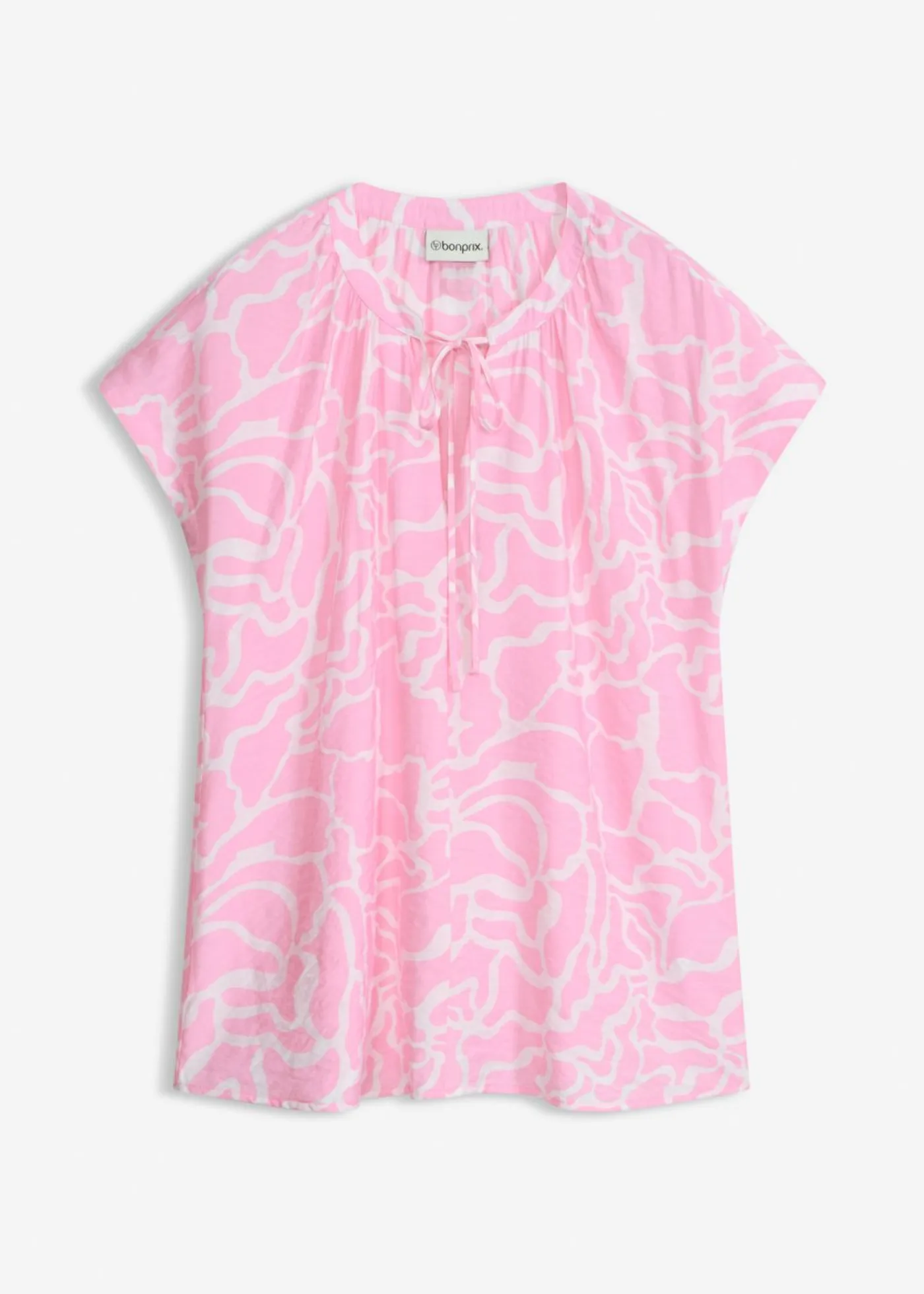 bonprix bonprix Camisas Y Blusas|Novedades>Blusa de túnica estampada Rosa-blanco estampado