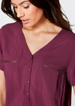 Mujer bonprix bonprix Blusa de viscosa con manga corta