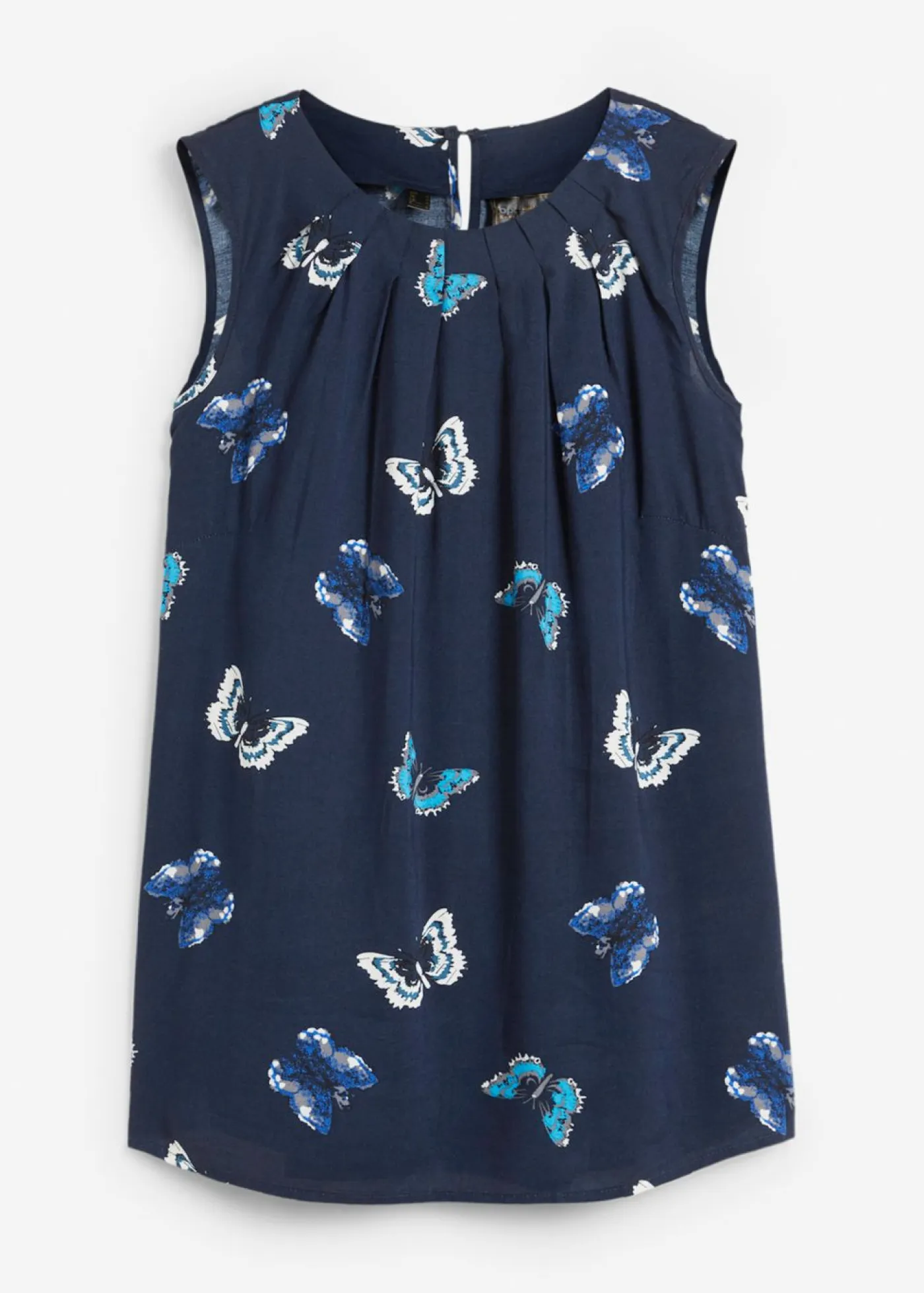 bonprix bonprix Camisas Y Blusas|Camisetas>Blusa de viscosa fluida Azul marino estampado