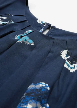 bonprix bonprix Camisas Y Blusas|Camisetas>Blusa de viscosa fluida Azul marino estampado