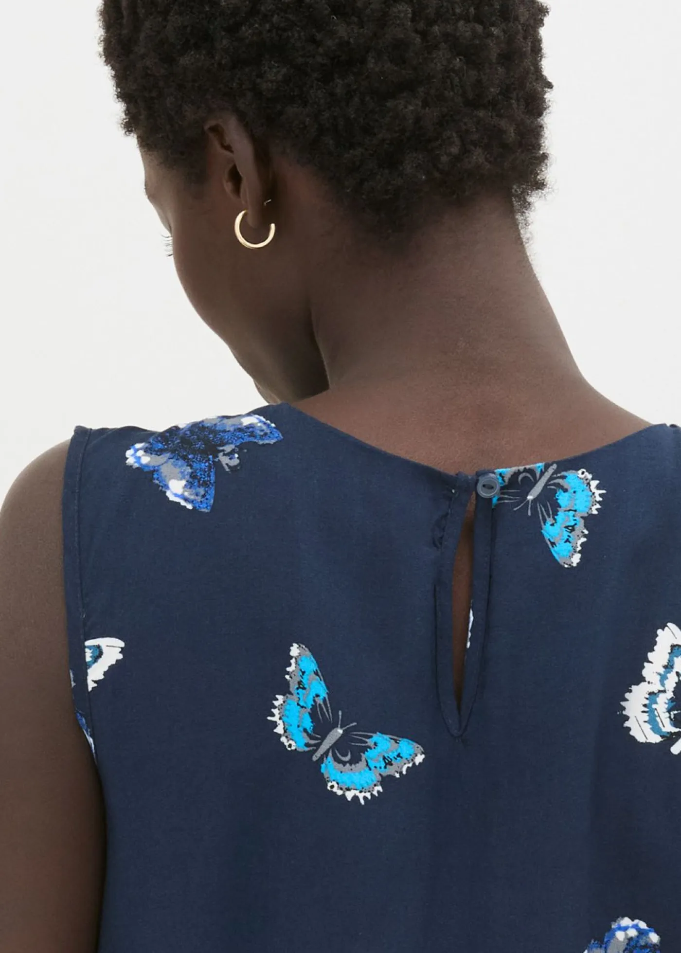 bonprix bonprix Camisas Y Blusas|Camisetas>Blusa de viscosa fluida Azul marino estampado