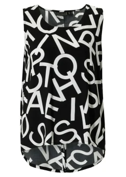 bonprix bonprix Camisas Y Blusas|Camisetas>Blusa de viscosa fluida Blanco-negro