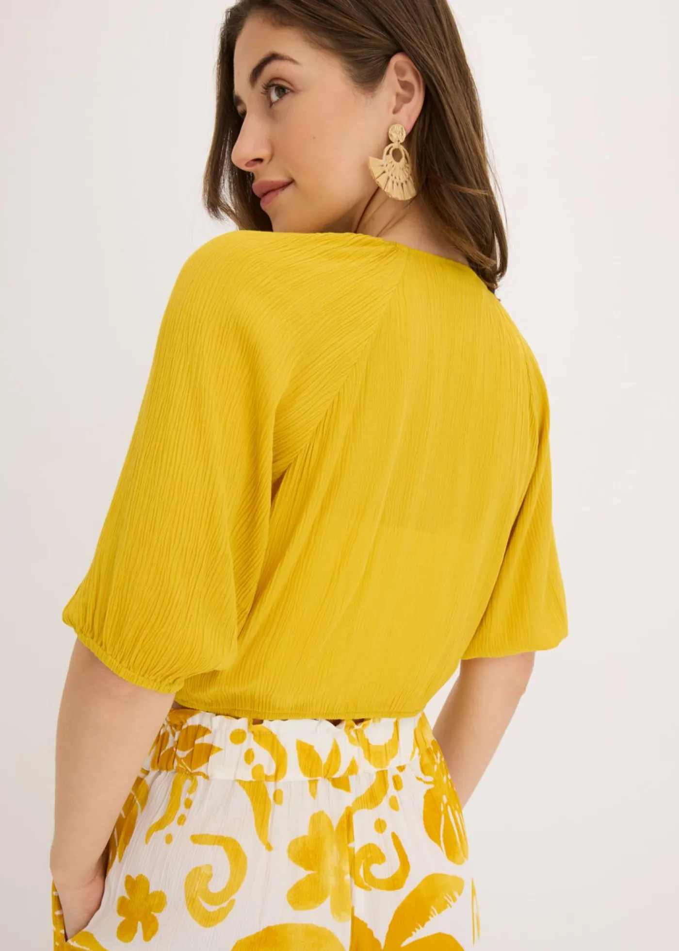 bonprix bonprix Camisas Y Blusas>Blusa de viscosa fluida curry limón