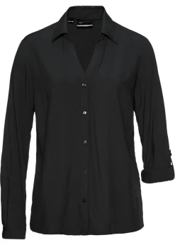 bonprix bonprix Camisas Y Blusas>Blusa de viscosa fluida Negro
