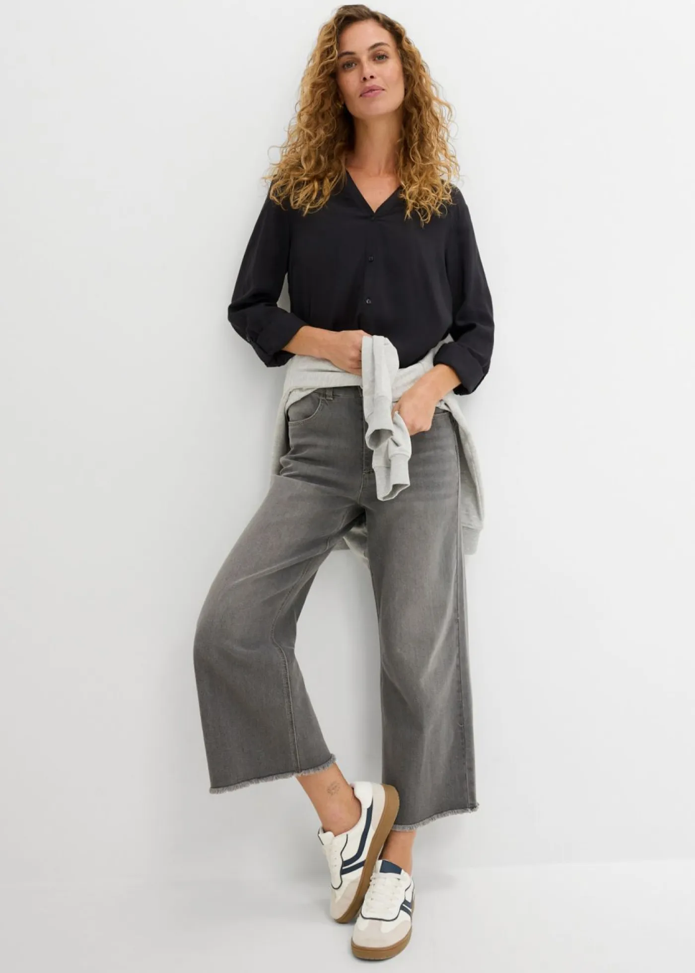 bonprix bonprix Camisas Y Blusas>Blusa de viscosa fluida Negro