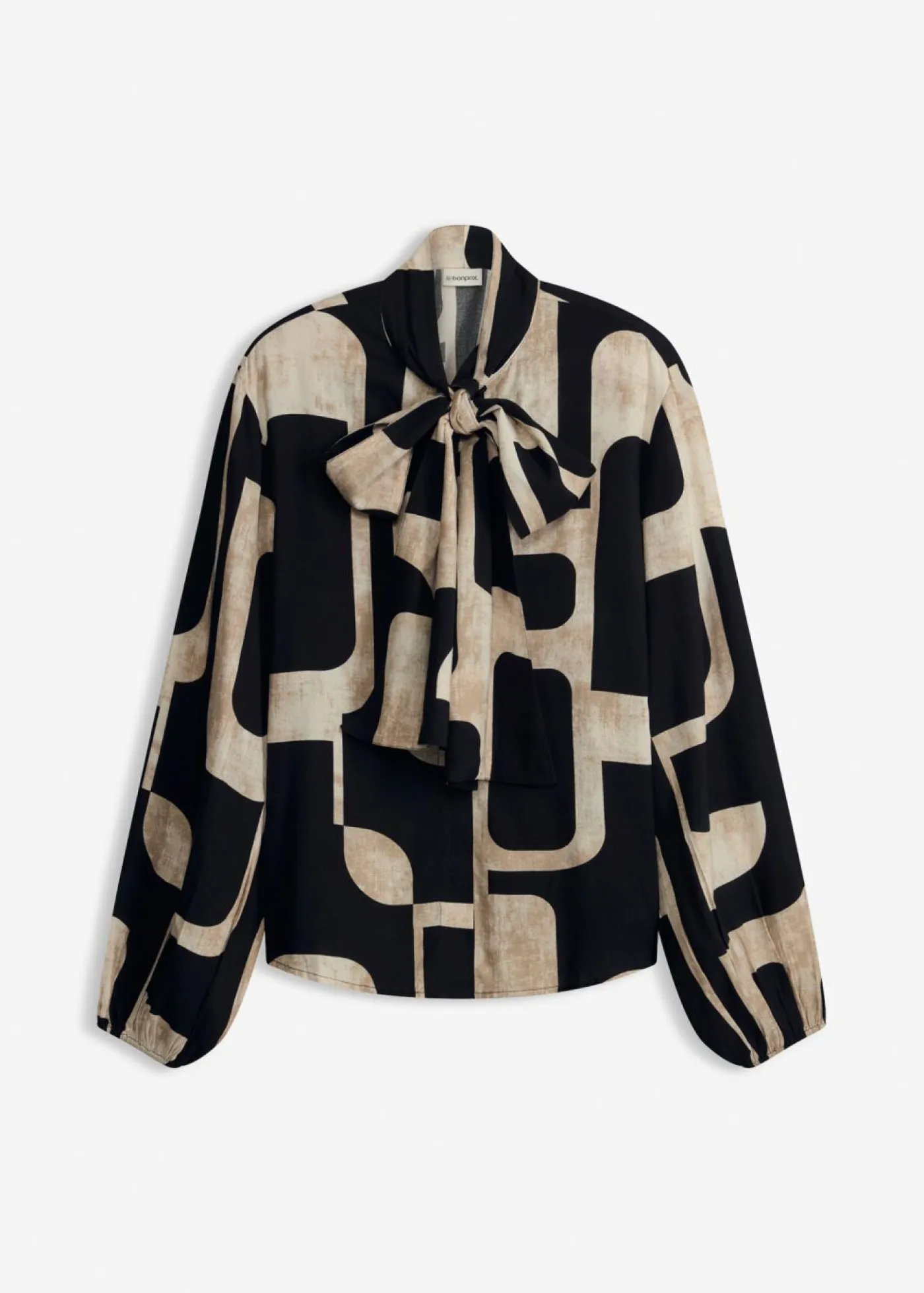 bonprix bonprix Camisas Y Blusas>Blusa de viscosa fluida Negro-crema