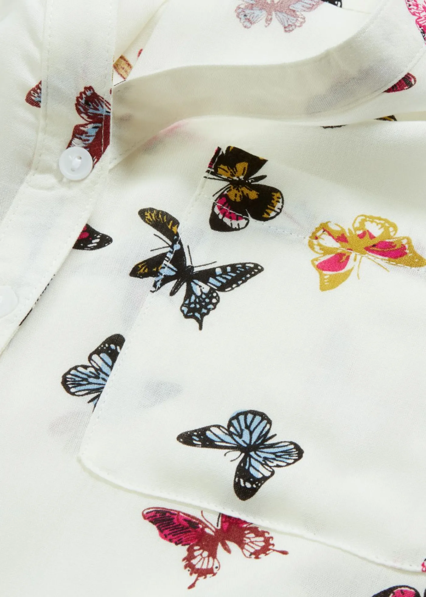 bonprix bonprix Camisas Y Blusas>Blusa de viscosa fluida Blanco lana de mariposas