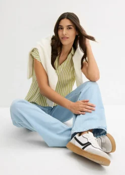 Mujer bonprix bonprix Blusa de viscosa fluida con manga corta