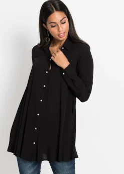 bonprix bonprix Camisas Y Blusas>Blusa de viscosa pura Negro