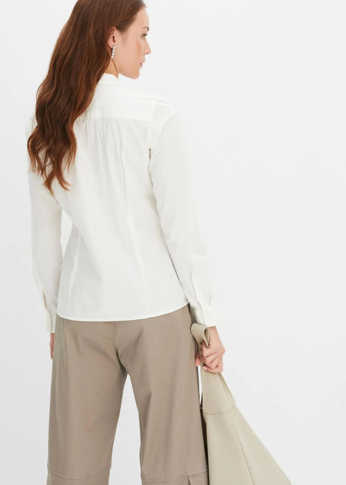 bonprix bonprix Camisas Y Blusas>Blusa elástica Blanco lana