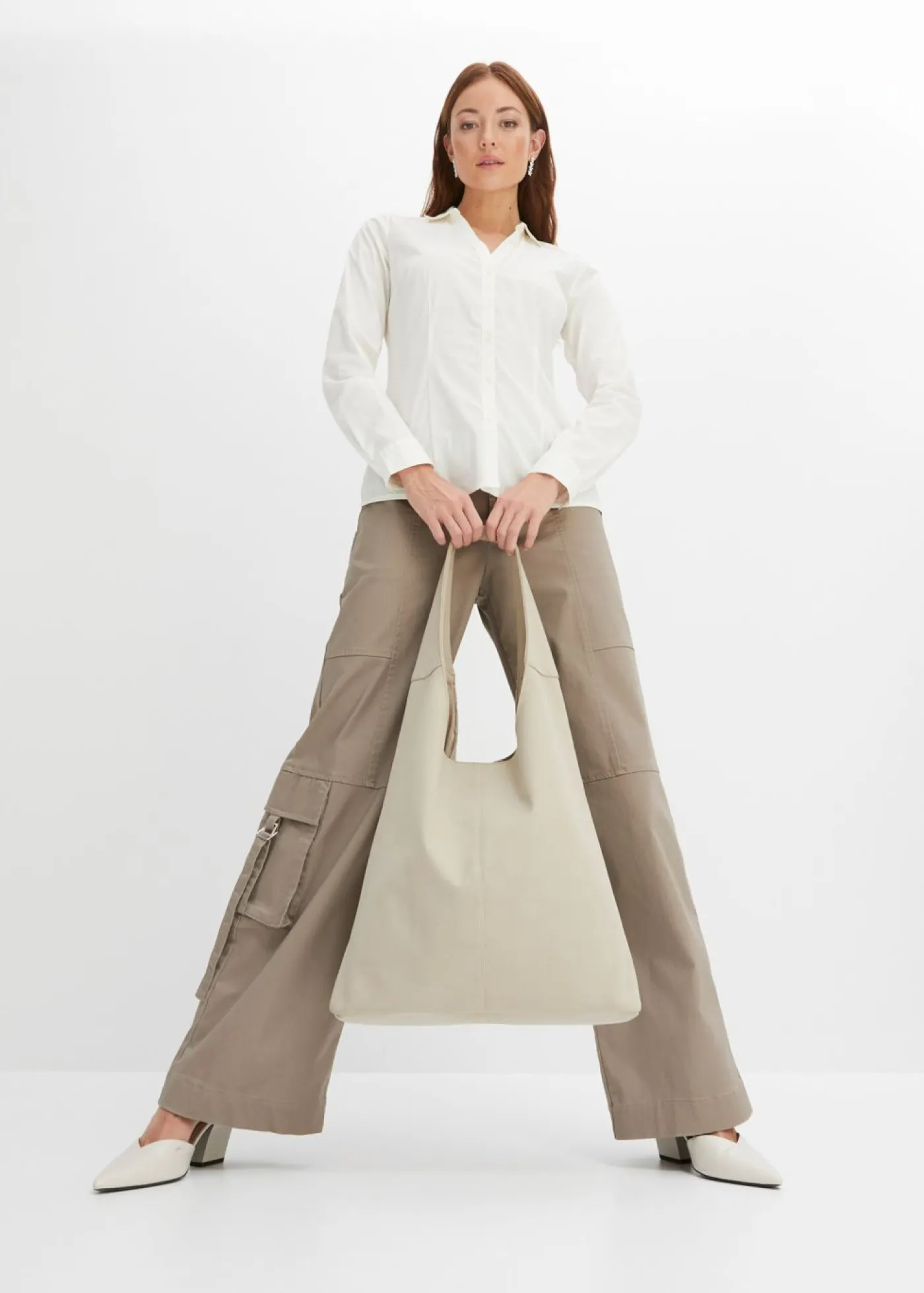 bonprix bonprix Camisas Y Blusas>Blusa elástica Blanco lana