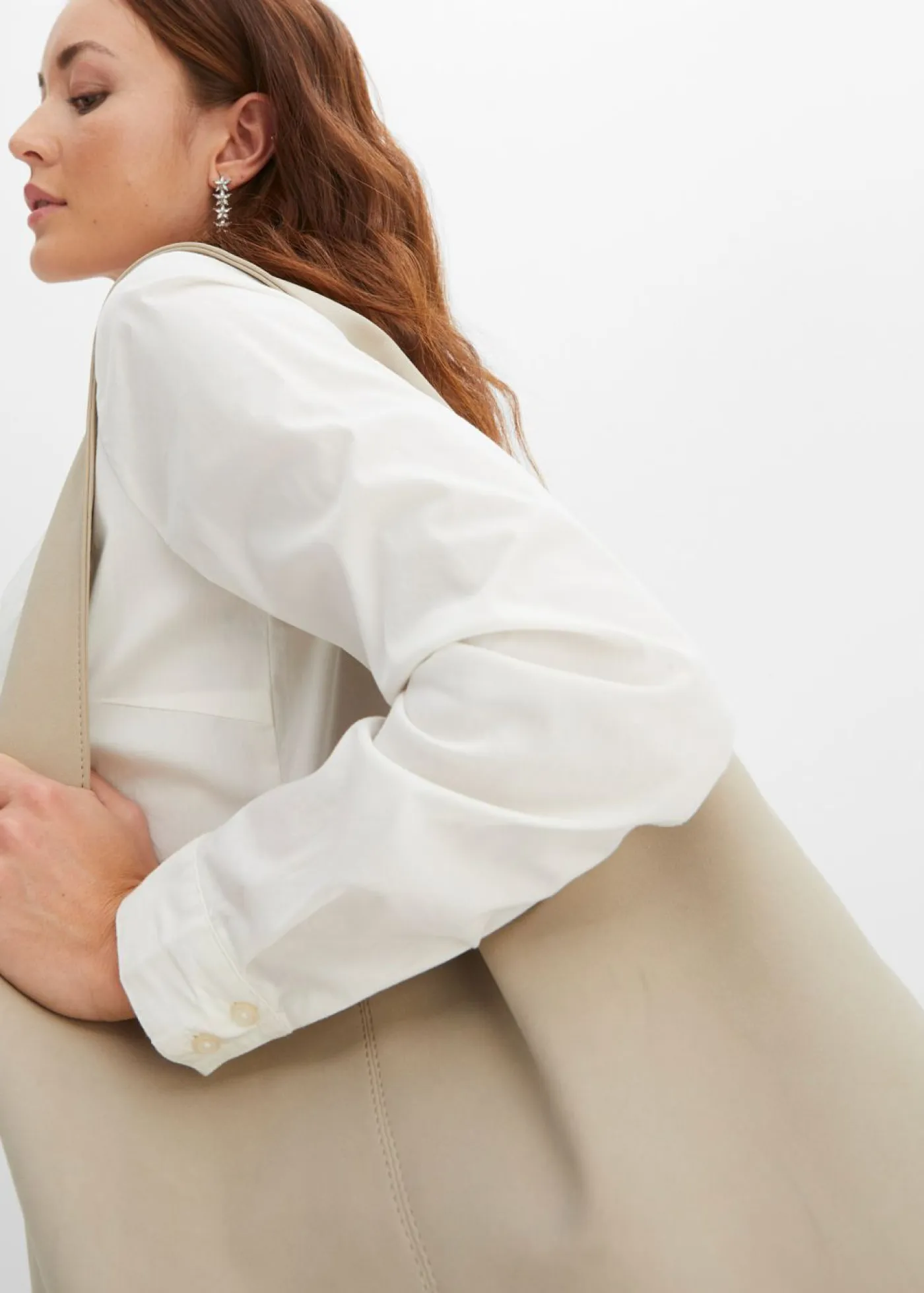 bonprix bonprix Camisas Y Blusas>Blusa elástica Blanco lana