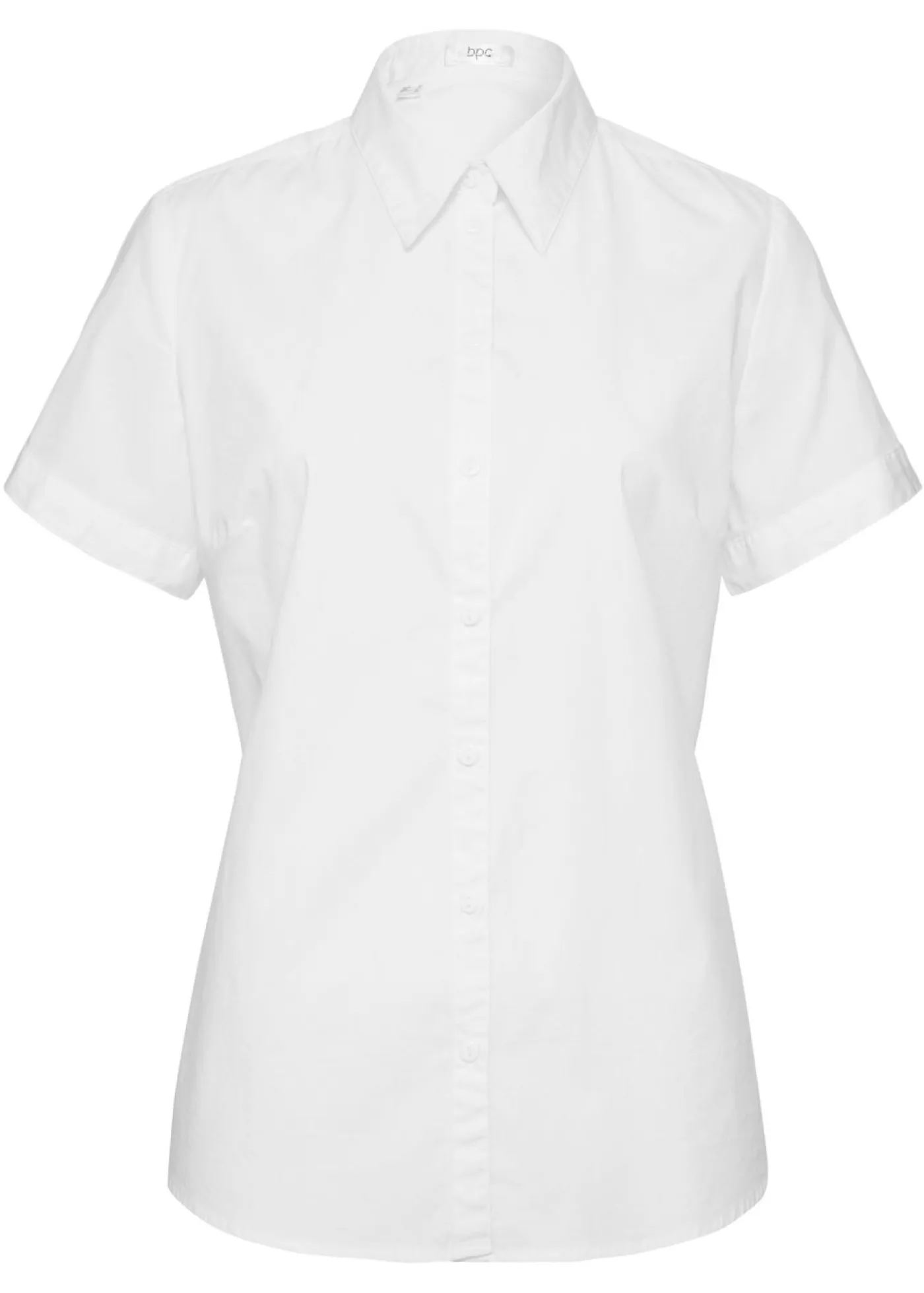 bonprix bonprix Camisas Y Blusas|Novedades>Blusa elástica de manga corta de mezcla de algodón Blanco
