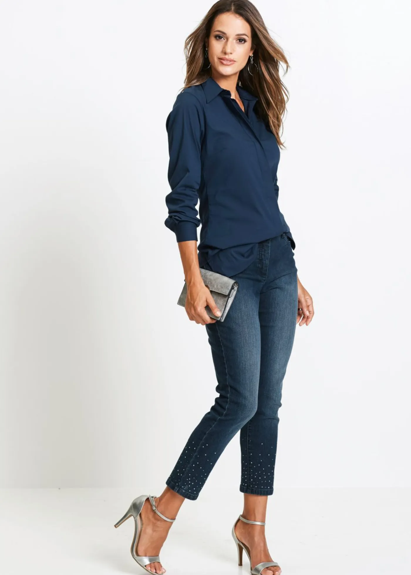 bonprix bonprix Camisas Y Blusas>Blusa elástica larga Negro