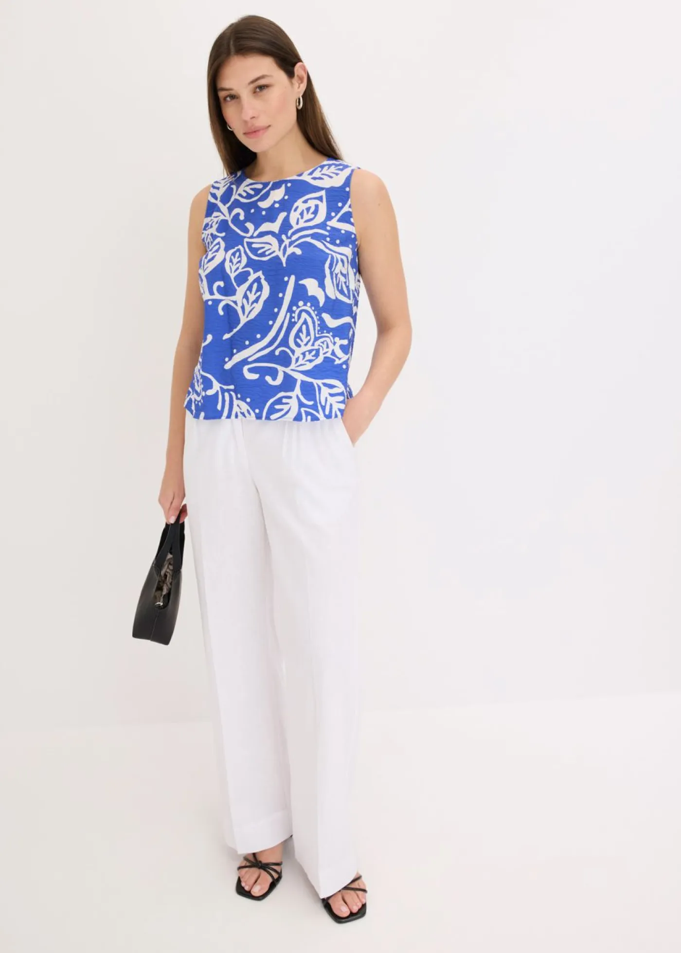 bonprix bonprix Camisas Y Blusas|Camisetas>Blusa estampada Azul-blanco