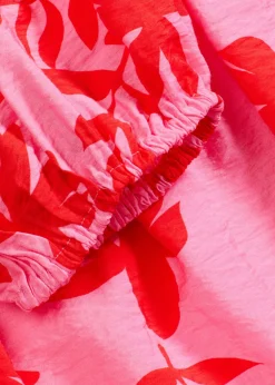 Mujer bonprix bonprix Blusa estampada de mezcla de viscosa fina con escote bañera