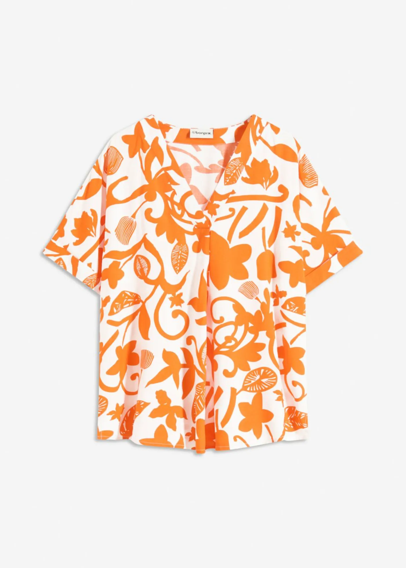 bonprix bonprix Camisas Y Blusas>Blusa estampada tipo túnica de viscosa fluida blanco lana-mango