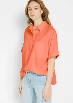 Mujer bonprix bonprix Blusa holgada de media manga con lino