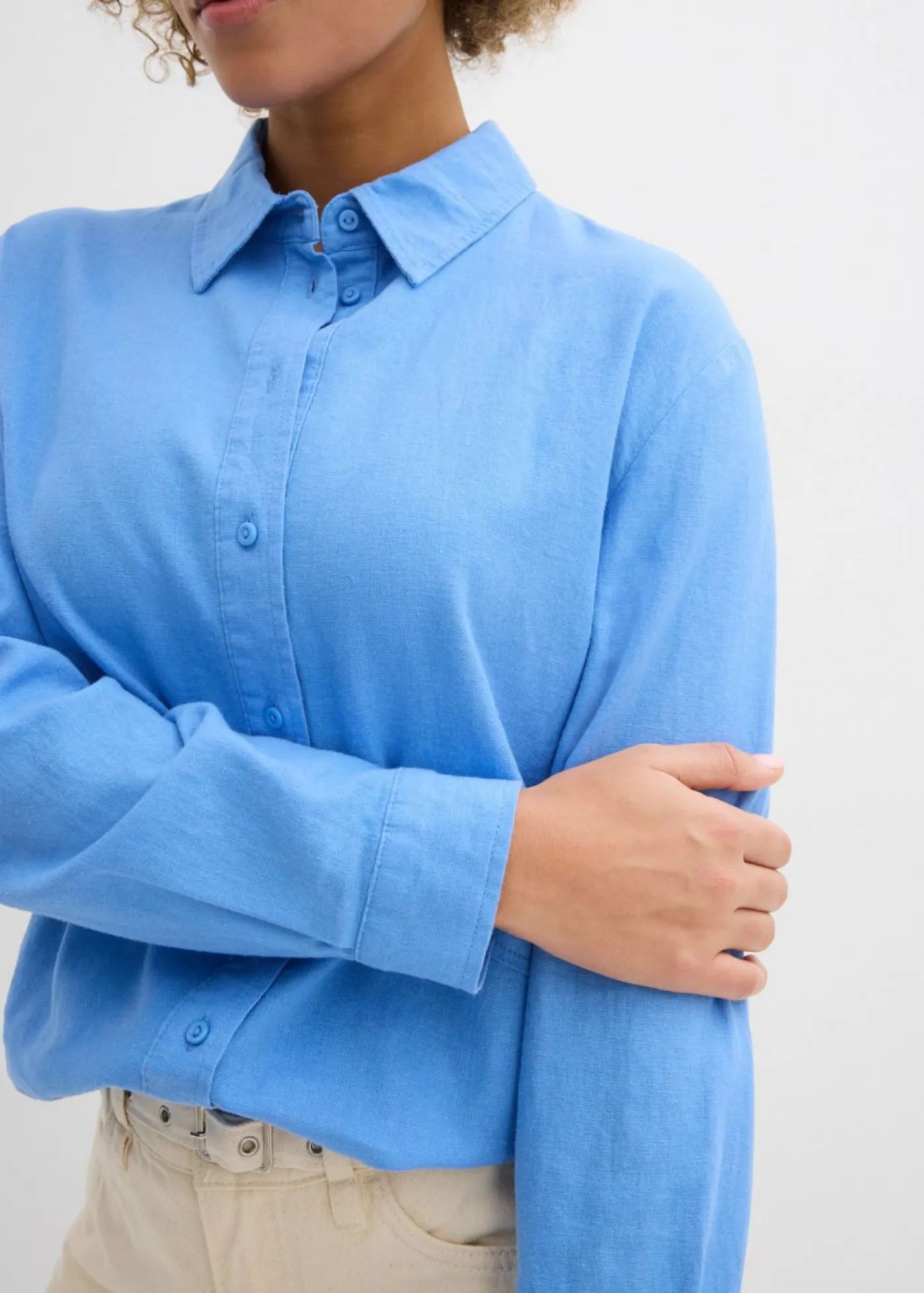 Mujer bonprix bonprix Blusa holgada de mezcla de lino