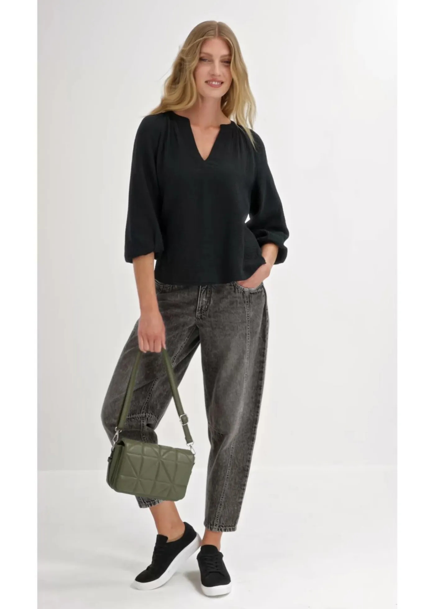 bonprix bonprix Camisas Y Blusas|Novedades>Blusa holgada de muselina Negro