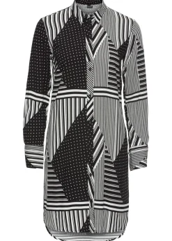 bonprix bonprix Camisas Y Blusas>Blusa larga Negro-blanco con estampado gráfico