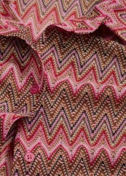 bonprix bonprix Conjuntos De Ropa|Camisas Y Blusas>Blusa larga con aspecto de ganchillo rosa caliente