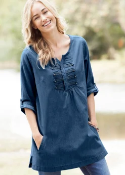 Mujer bonprix bonprix Blusa larga con corte en A