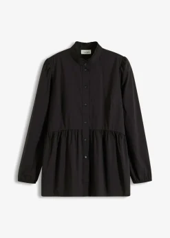 bonprix bonprix Camisas Y Blusas>Blusa larga con fruncido Negro