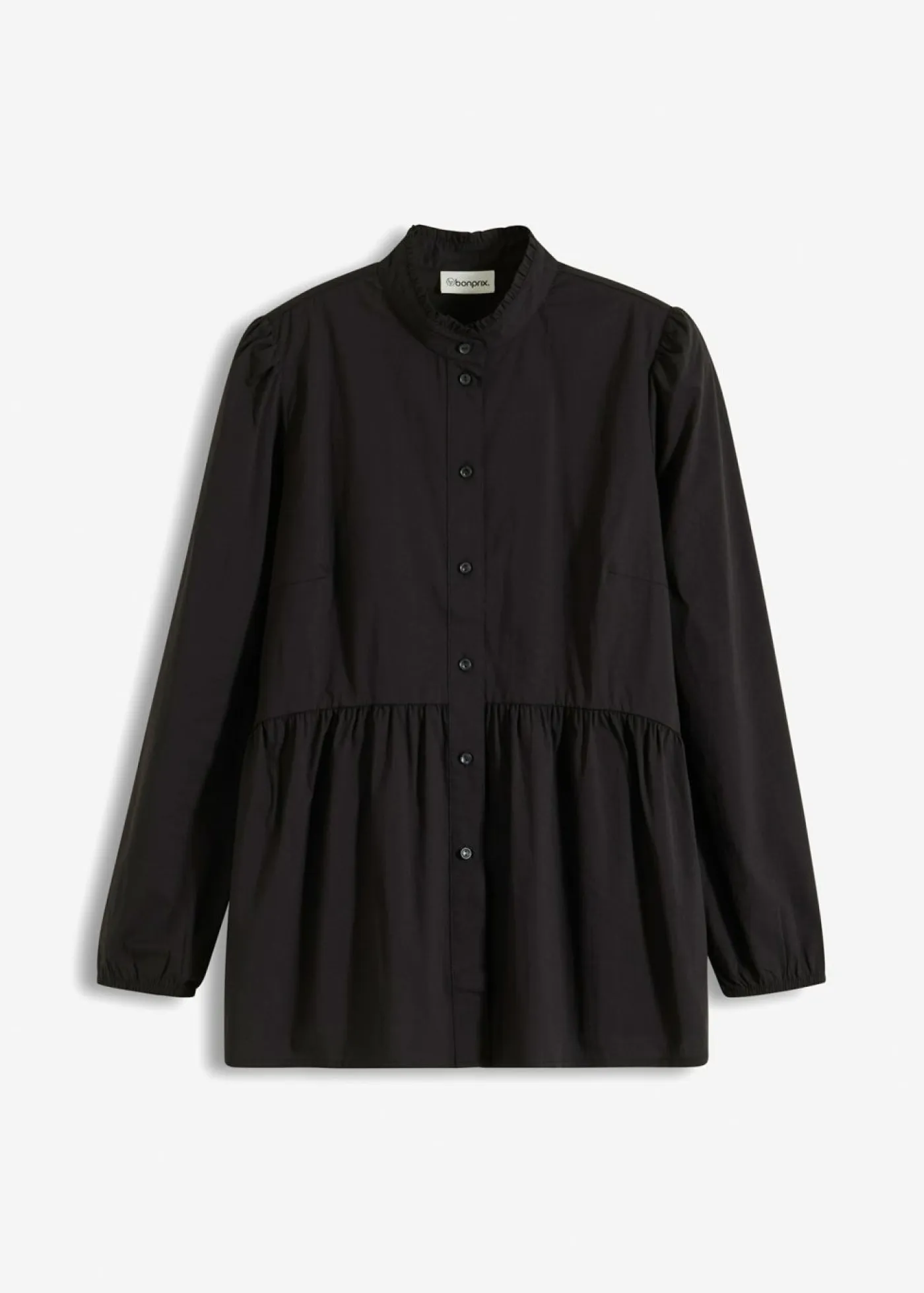 bonprix bonprix Camisas Y Blusas>Blusa larga con fruncido Negro