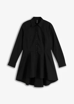 bonprix bonprix Camisas Y Blusas>Blusa larga con volante Negro