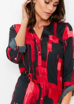 Mujer bonprix bonprix Blusa larga de gasa con estampado