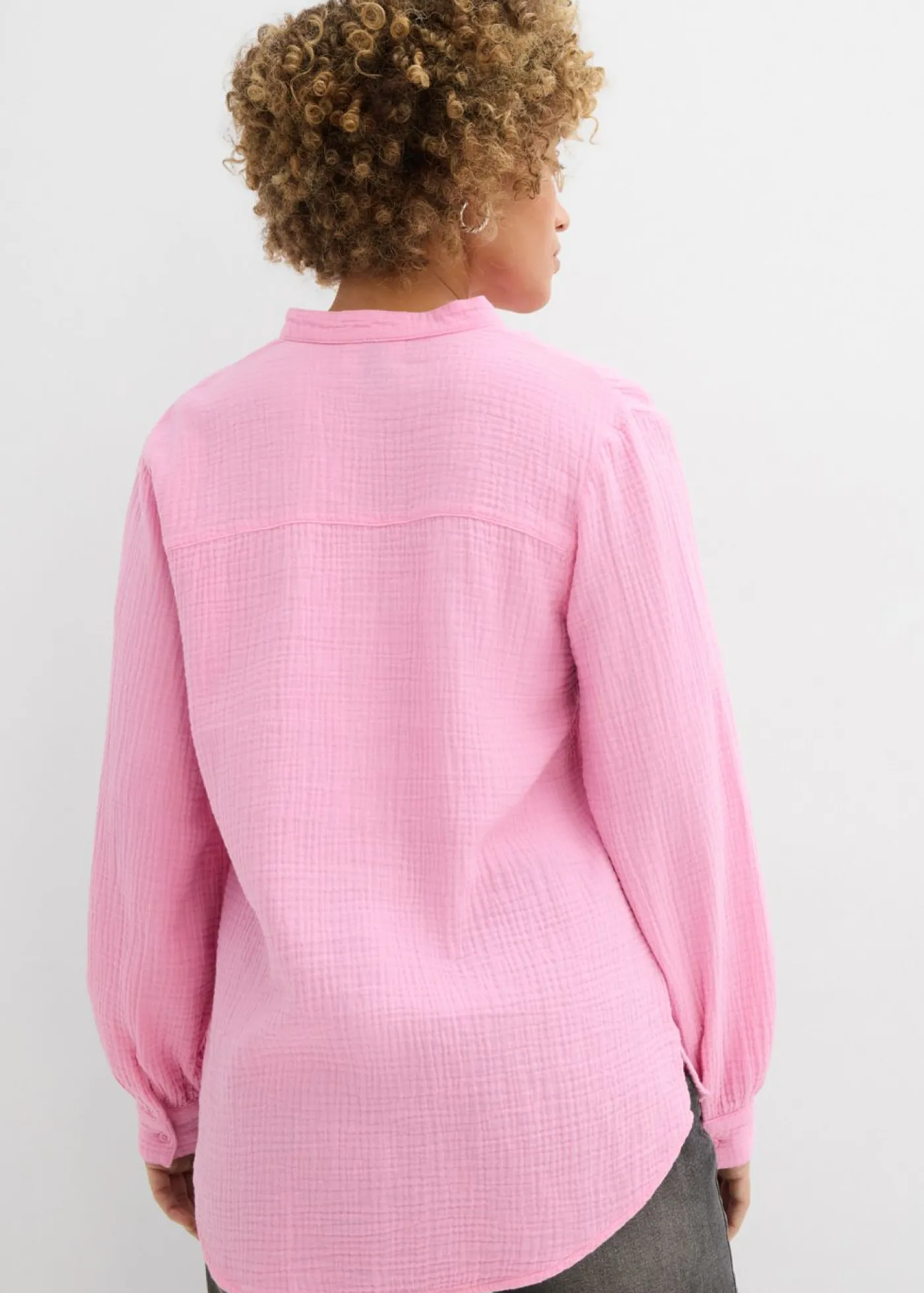 bonprix bonprix Camisas Y Blusas|Novedades>Blusa larga de muselina ligera Rosa