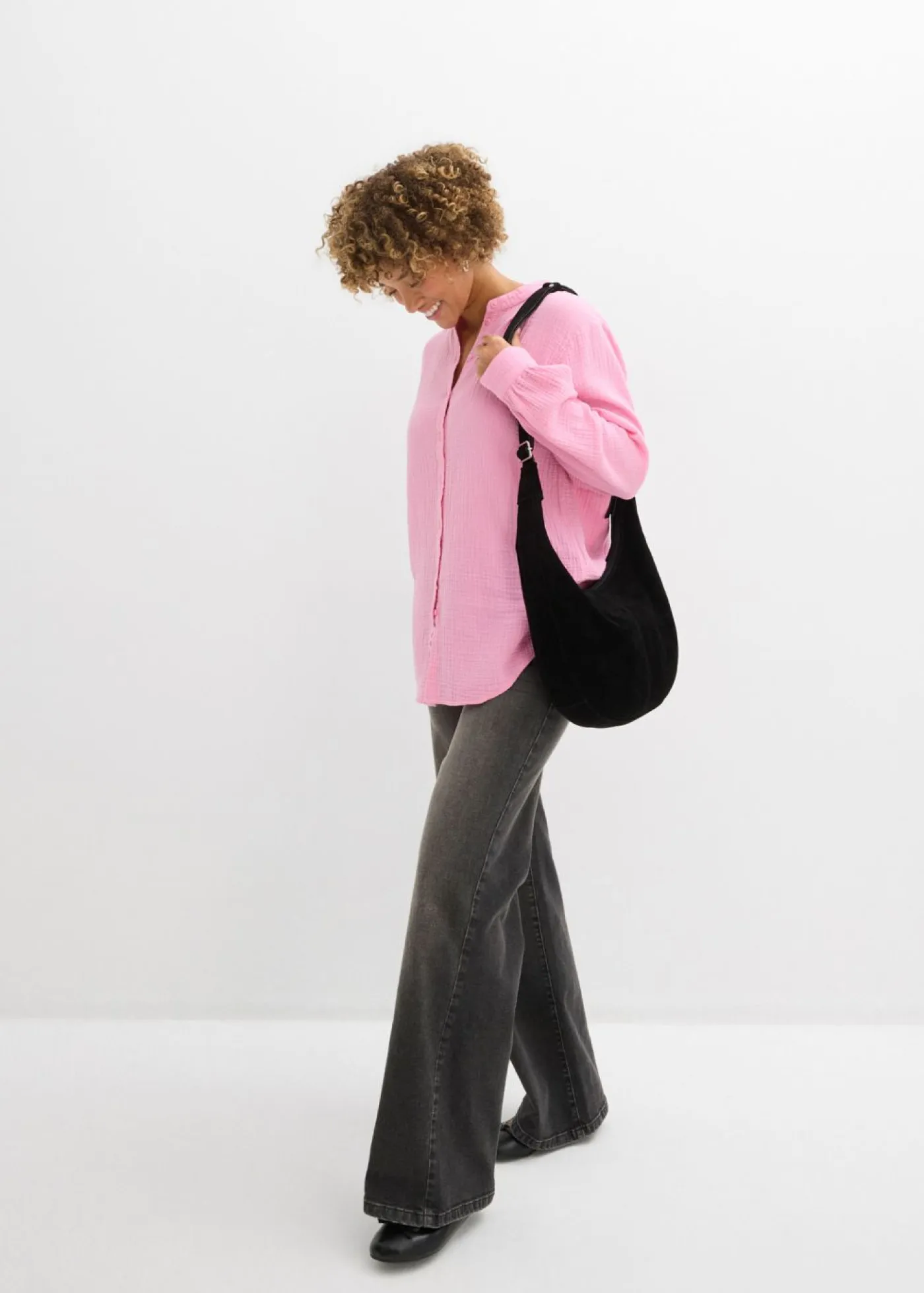 bonprix bonprix Camisas Y Blusas|Novedades>Blusa larga de muselina ligera Rosa