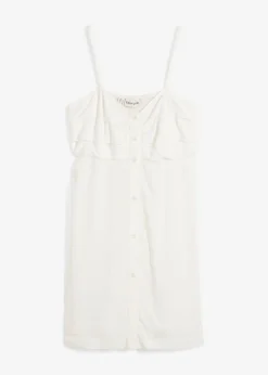 bonprix bonprix Camisas Y Blusas>Blusa larga de viscosa fluida Blanco lana
