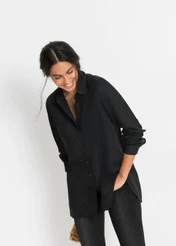 bonprix bonprix Camisas Y Blusas>Blusa larga de viscosa pura Negro