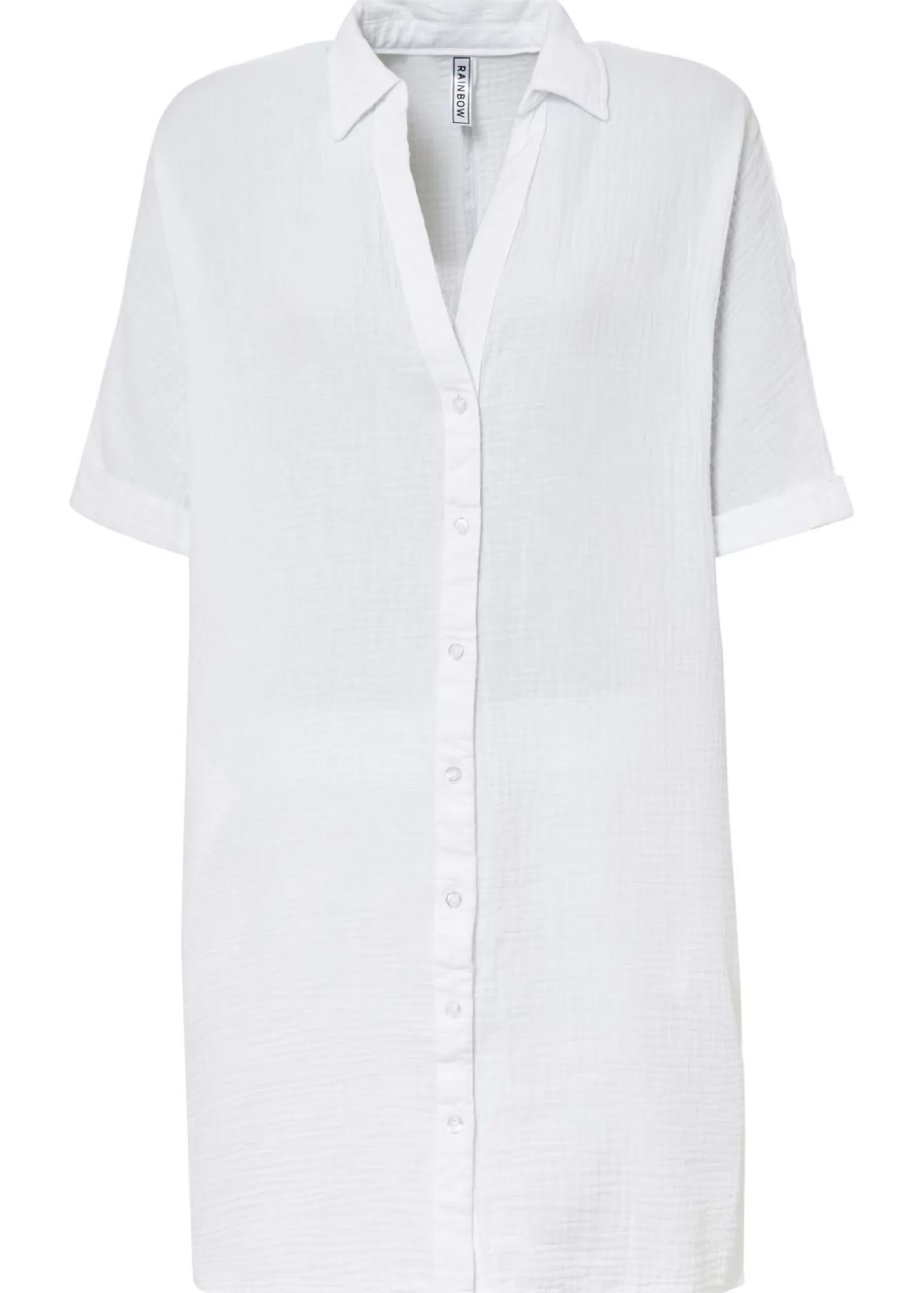 bonprix bonprix Camisas Y Blusas|Novedades>Blusa larga holgada de muselina suave Blanco