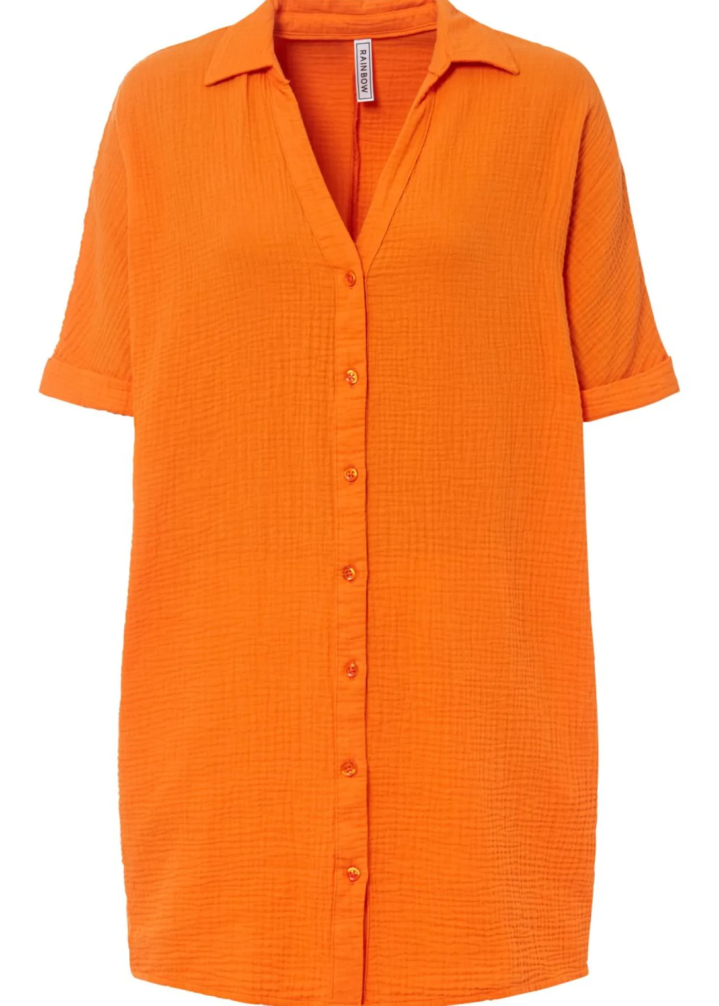 bonprix bonprix Camisas Y Blusas|Novedades>Blusa larga holgada de muselina suave Naranja calabaza