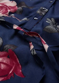 bonprix bonprix Premamá>Blusa larga premamá/de lactancia azul marino con flores