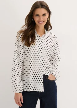 bonprix bonprix Camisas Y Blusas>Blusa oversize blanco lana topos