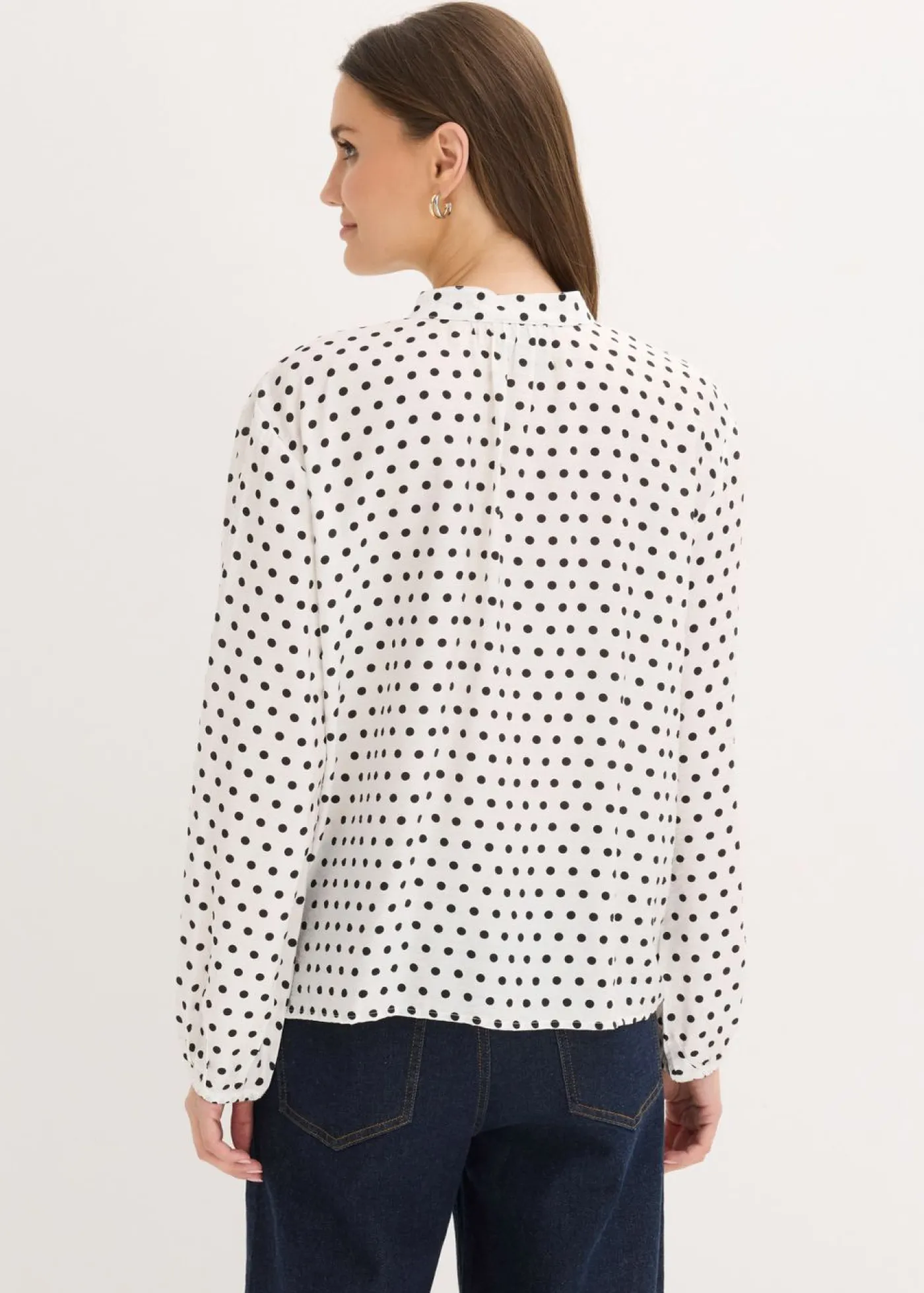 bonprix bonprix Camisas Y Blusas>Blusa oversize blanco lana topos