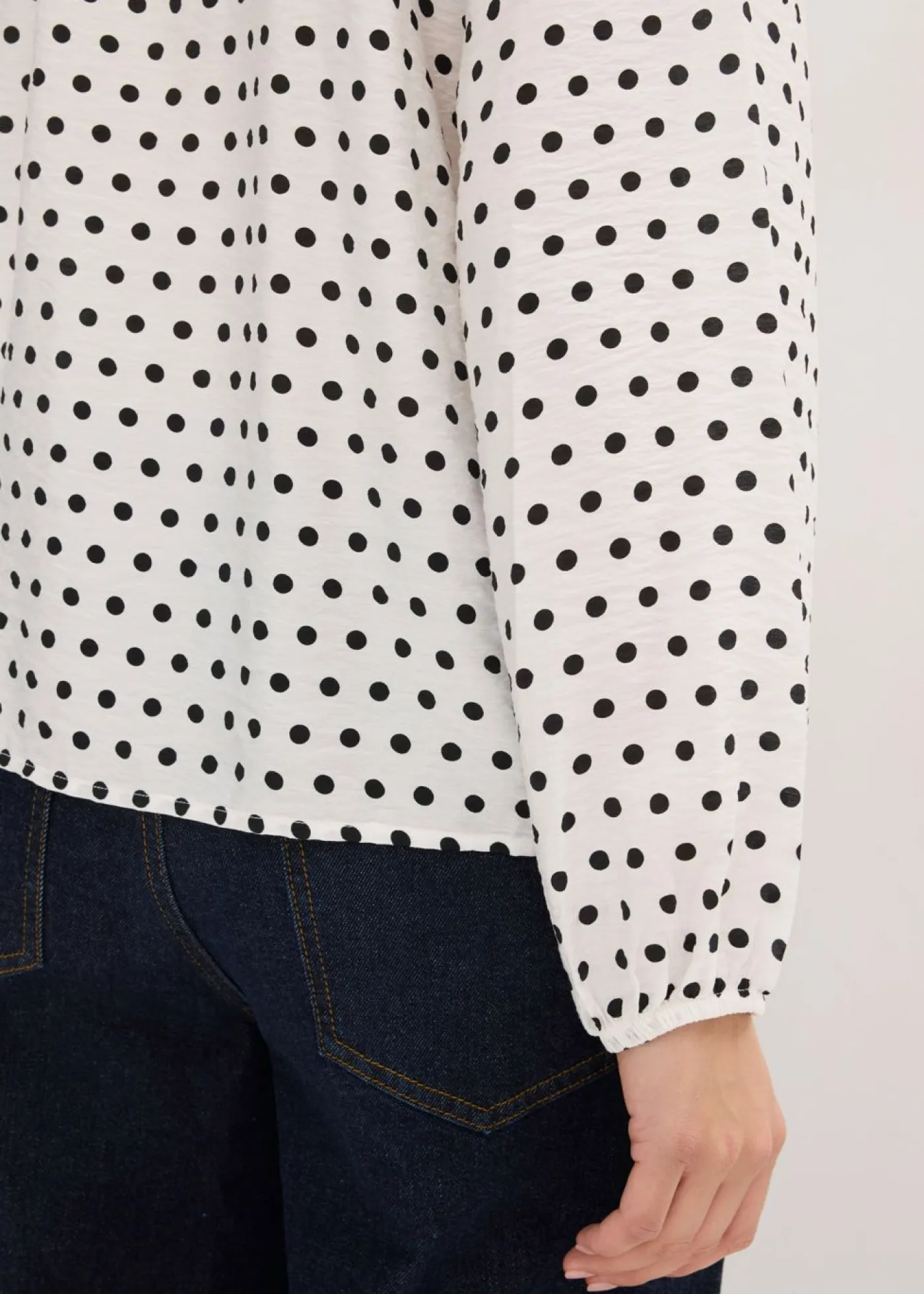 bonprix bonprix Camisas Y Blusas>Blusa oversize blanco lana topos