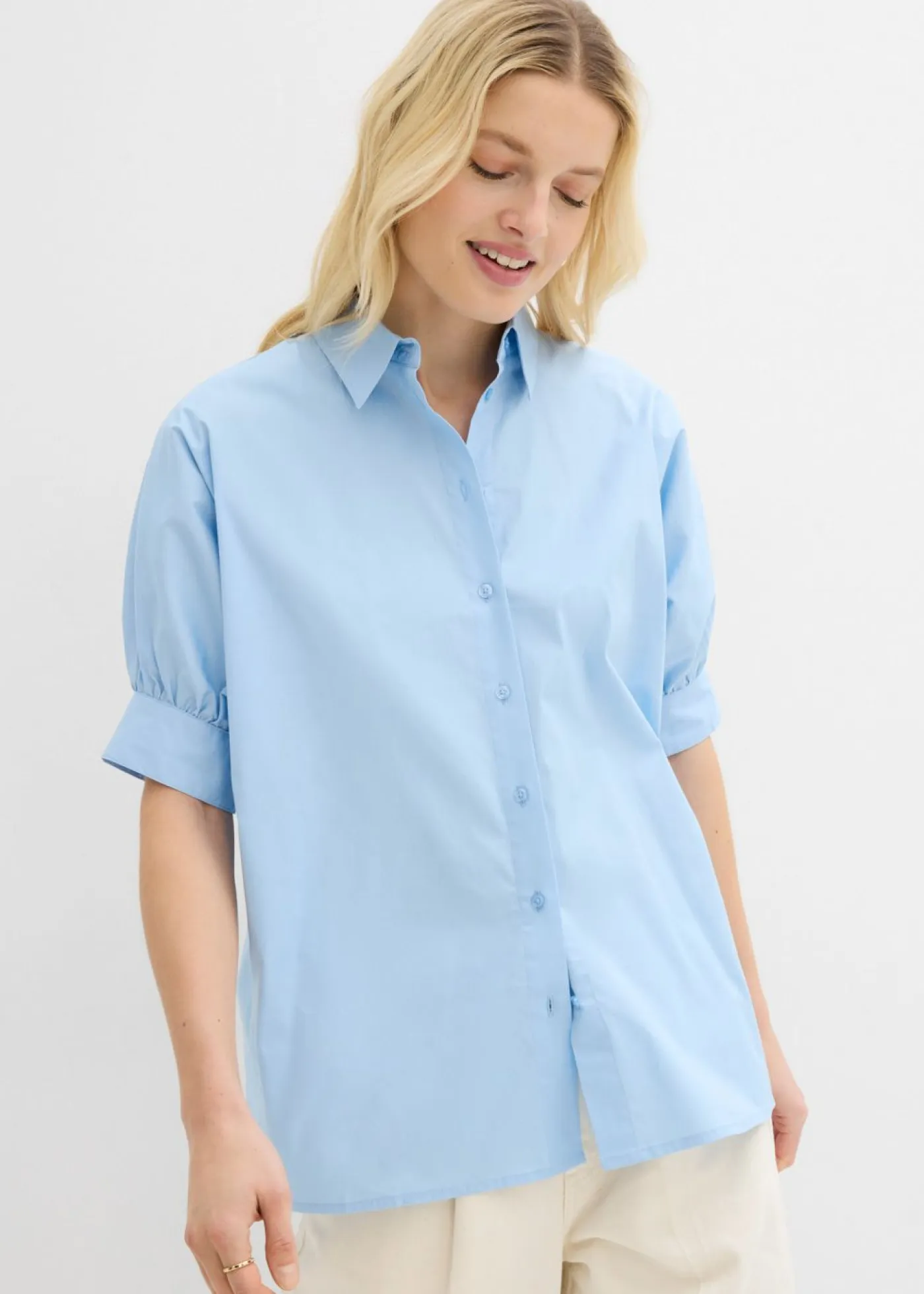 bonprix bonprix Esenciales|Camisas Y Blusas>Blusa oversize Azul claro