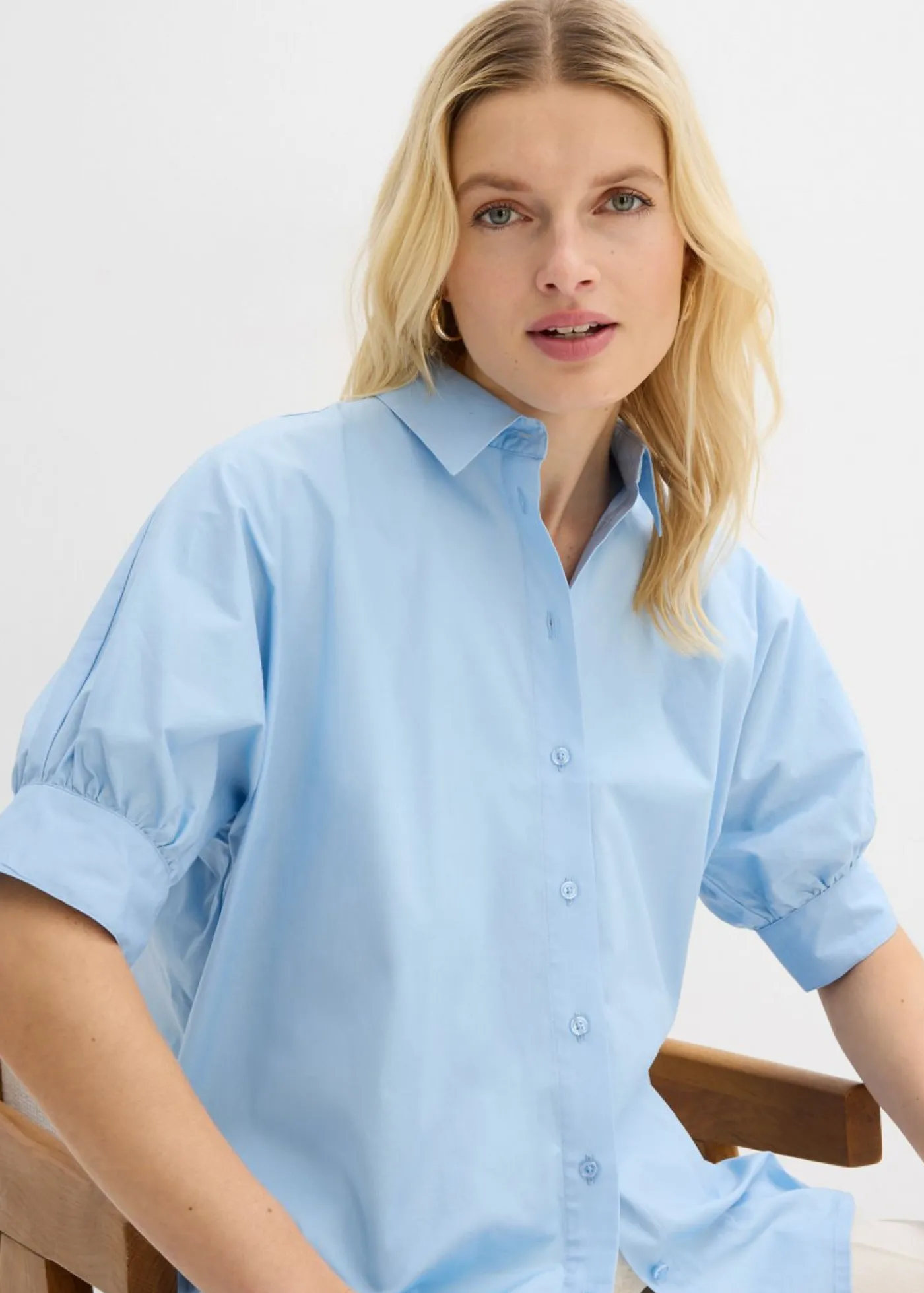 bonprix bonprix Esenciales|Camisas Y Blusas>Blusa oversize Azul claro