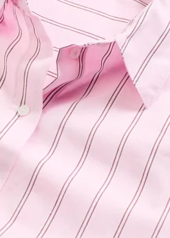 bonprix bonprix Camisas Y Blusas>Blusa oversize de algodón puro Rosa cristal de rayas