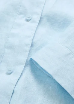 bonprix bonprix Premium|Camisas Y Blusas>Blusa oversize de lino puro Azul hielo