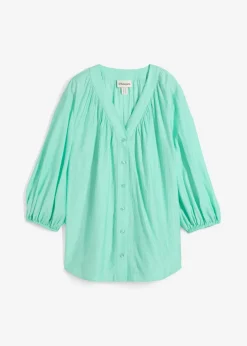 bonprix bonprix Camisas Y Blusas>Blusa oversize de mezcla de viscosa suave Azul mentol