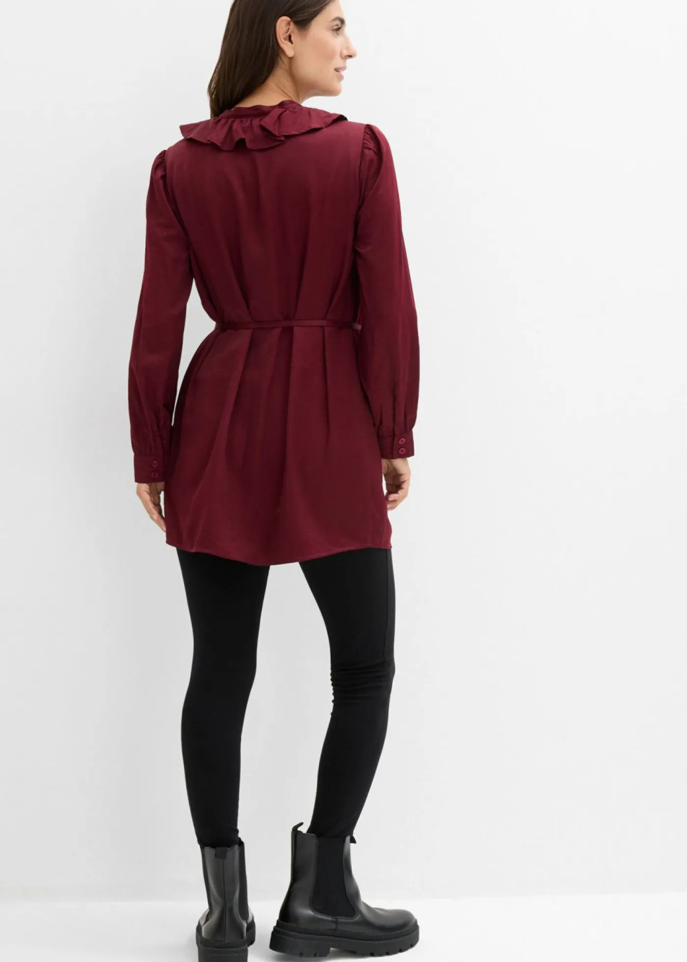 bonprix bonprix Premamá>Blusa premamá de satén fluido mora oscuro