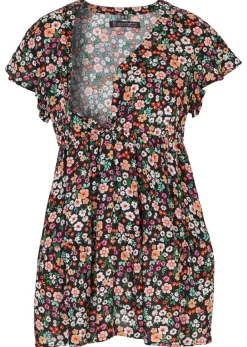 bonprix bonprix Premamá>Blusa premamá y de lactancia 2 en 1 de viscosa fluida Negro de flores