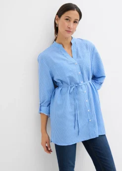 bonprix bonprix Premamá>Blusa premamá/de lactancia de algodón Azul provenzal-blanco de rayas