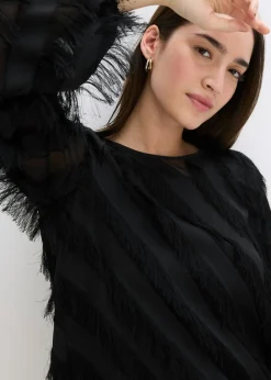 Mujer bonprix bonprix Blusa sin cierre con detalles de flecos